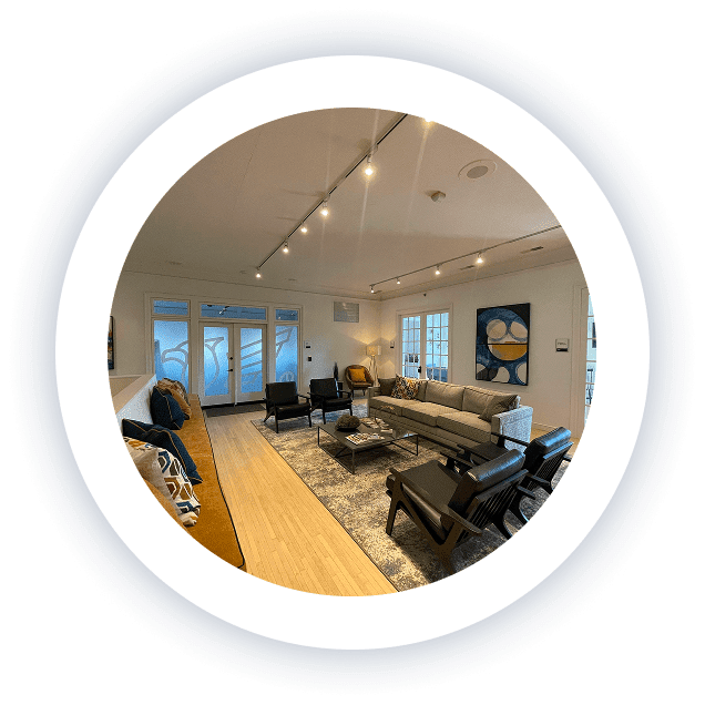 Beautiful shared waiting area at the Lite Medical Edina location on France Ave S.